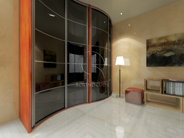 радиусный шкаф-купе с темным стеклом радиусный шкаф-купе с темным стеклом